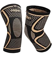 INDEEMAX Copper Knee Brace for Women Men 2 pack, Knee Compression Sleeve for Knee Pain, Arthritis...
