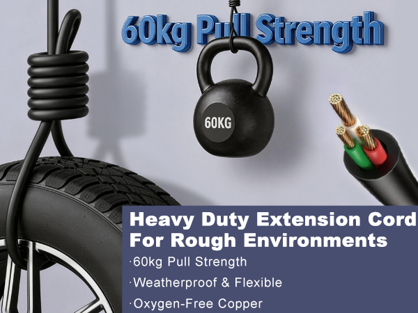 Waterproof Outdoor Power Strip with Extension Cord