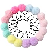 Pom Pom Hair Ties 16 Pcs Hair Ties for Girls Ball Scrunchies Hair Accessories for Women(2 inch,Mu...