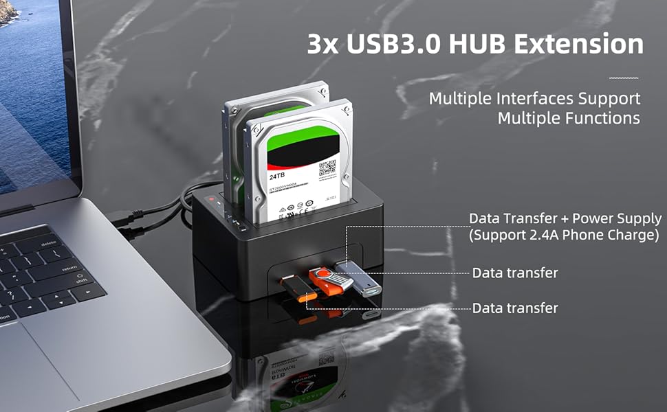 2.5 3.5 inch sata hdd ssd hard drive disk docking station case bay hub extension