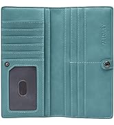 Ultra Slim Thin Leather RFID Blocking Credit Card Holder Bifold Clutch Wallets for Women (Purist ...