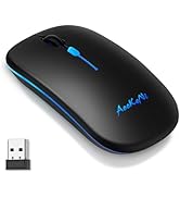 AooKoNi Wireless Bluetooth Mouse, Dual Mode(Bluetooth 5.2 and 2.4G) USB Optical Mouse, LED Slim, ...