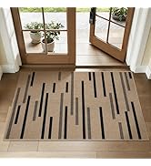 Tangsoo Stripe Easy Jute Rug,Ultra Thin 2x3 Outdoor Rug for Entryway,Non-Slip Washable Small Rug ...