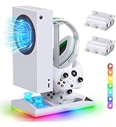 Upgraded RGB Cooling Fan Charging Station for Xbox Series S Console &amp; Controller,Dual Charger Doc...