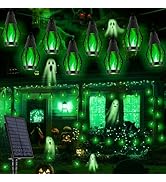 Solar Flame String Lights - 42ft 15 LED Lights Outdoor Solar String Lights for Garden Patio Hallo...