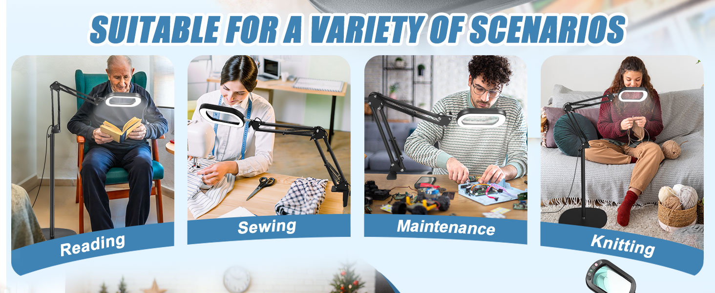 magnifying glass with light and stand