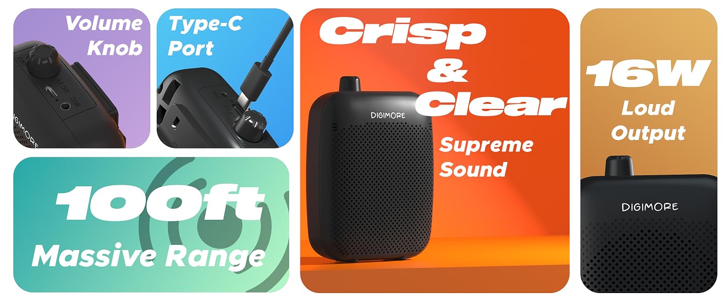 Portable voice amplifier features Grid