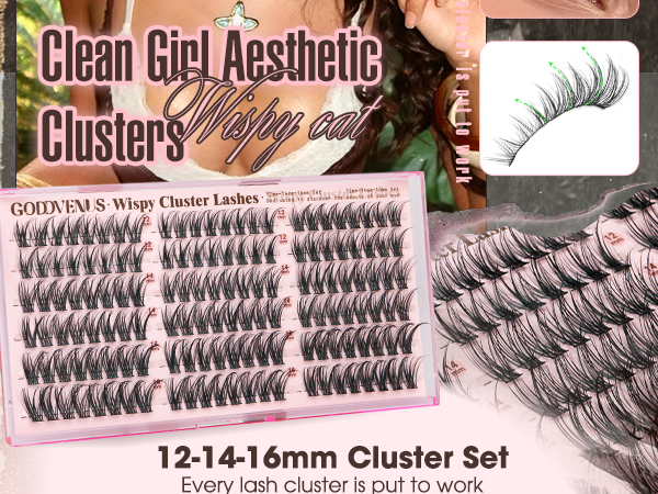 Wispy Lash Clusters Natural Eyelash Clusters No Makeup Look Cluster Eyelash Extensions 