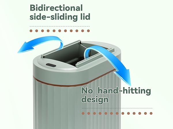 Green motion sensor smart trash can butterfly lid2