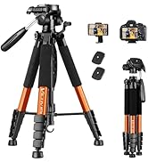 VICTIV Tripod 74” Camera Tripod for Cell Phone, Aluminum Professional Heavy Duty Camera Tripod St...