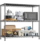 3- Shelf Metal Shelving Unit 35.6Wx14Dx36H Adjustable Storage Shelves Heavy Duty Garage Shelving ...