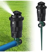 Sturdy Aluminum Alloy Spike Sprinklers for Yard - Adjustable Spray Coverage &amp; 5 Spray Patterns La...