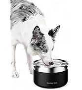 Gardner Pet Dog Bowls 1 Gallon (3.85L) Stainless Steel No Spill Water Bowl, Slow Water Feeder Met...