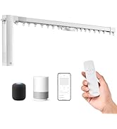 VEVOR Smart Electric Curtain Track, 71-118 inch Adjustable Length, Motorized Rod with Remote, Cei...