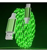 LED USB C Cable Starry Light USB A to Type C Fast Charging Cable Lighted USB C Charger Cord Compa...