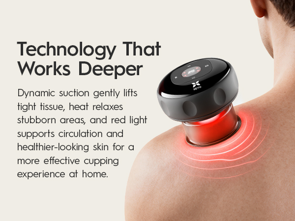 Portable cupping therapy device designed for muscle relaxation and circulation support