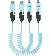 GUGOBOX 4 in 1 Charging Cable - 65W-4ft USB C Coiled Cable,USB to USB C Cable for Car,Compatible ...
