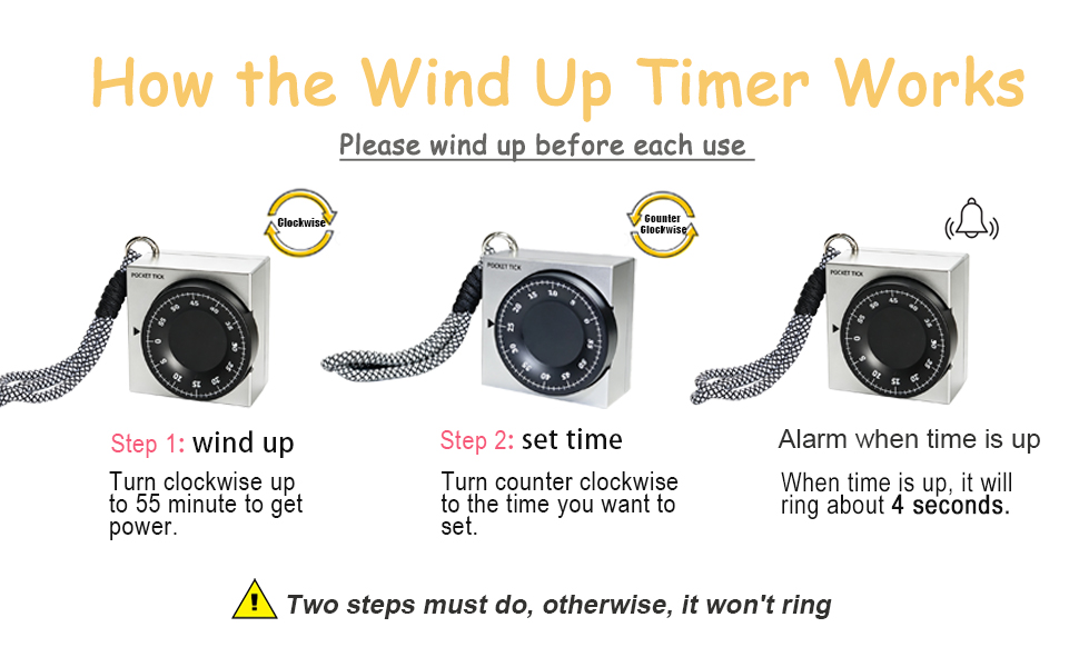 wind up timer silver