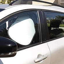 TopShade Laptop Sun Shade attached to car window - portable glare protection for vehicle workspace