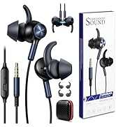 3.5mm Earbuds Wired Headphones Secure Wingtip,4.9FT Noise Canceling 3.5 MM Jack Earphone,Airplane...
