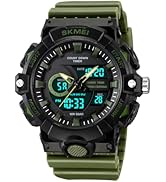 Men's Digital Analog Outdoor Sports Watches Multi Function Military Waterproof Watch for Men LED ...