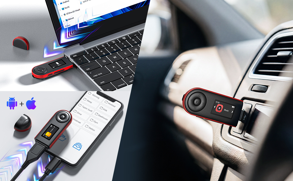 USB Stick mp3 player small mp3 player with Clip Car mp3 player for Sports running yoga music player
