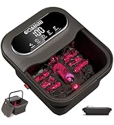 OOAMBB Collapsible Foot Spa with Heat, Bubble and Temp Control, Foot Bath Massager with XL Touch ...