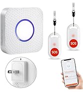 Caregiver Assistance Button, Panic Alarm for Elderly and Nursing Homes (1gateway 2call Button)
