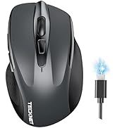 TECKNET Wireless Mouse (BT5.0/3.0 & 2.4G) Rechargeable 4800 DPI Silent Mouse 8 Buttons Bluetooth ...