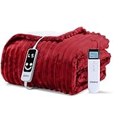 XINIUSLEEP Heated Blanket Electric Blanket 50"x60", Soft Flannel Sherpa Electric Throw with 5 Hea...