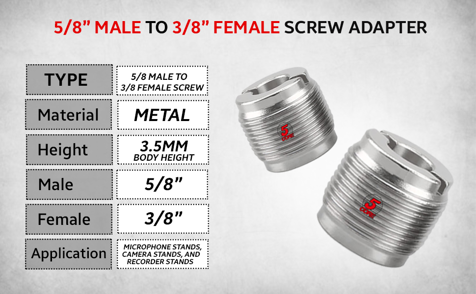 mic stand adapter, mic stand parts, mic mount adapter, microphone stand adapter, mic screw adapter