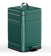 CEROELDA Small Trash Can with Lid-5L/1.3 Gal,Stainless Steel Outdoor Dog Poop Garbage Can-Farmhou...