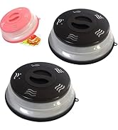 2 Pack Microwave Splatter Cover Vented for Food, Splatter Guard &amp; Colander Kitchen Gadget Microwa...