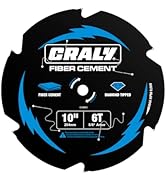 CRALY 10 Inch 6 Teeth Hardie Fiber Cement Circular Saw Blade, 5/8 Inch Arbor, Polycrystalline Dia...