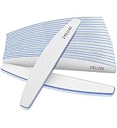 12 PCS Professional Nail File, 240/240 Grit Nail Files for Natural Nails Emery Boards Nail File D...