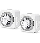 G-Homa Timers for Electrical Outlets, 24 Hour Indoor Plug-in Mechanical Timer Mini, 30 Minute Int...