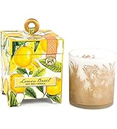 Michel Design Works Gift Boxed Soy Wax Candle, 6.5-Ounce, Lemon Basil
