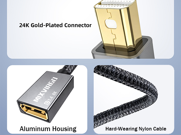 8K Mini DisplayPort to DisplayPort 1.4 Adapter,Thunderbolt 2 Male to DP Female,mini DP to DP