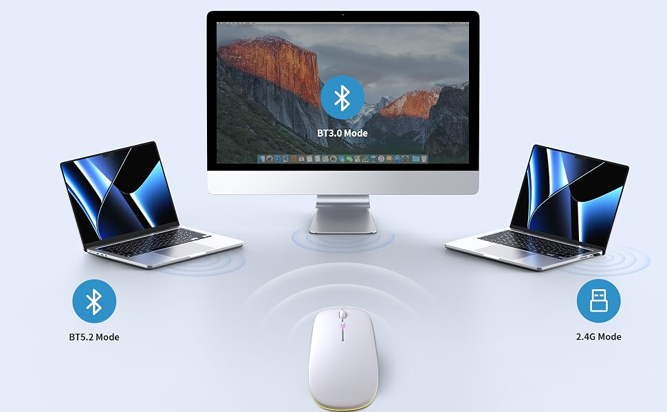 Dual Mode Wireless Bluetooth Mouse