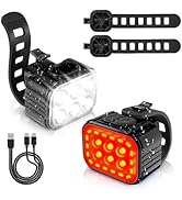 WORKPRO Bike Lights Set [8+13 Modes], Rechargeable Bicycle Light Set Ultra Bright, IP65 Waterproo...