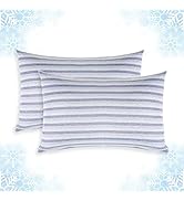 Cooling Pillow Cases, Standard Size Set of 2 with Double Sided Cold, Moisture Wicking Pillowcase ...