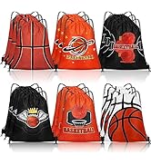 Grneric 18 Pcs Small Basketball Football Baseball Drawstring Bags Bulk Candy Bags Party Goodie Fa...