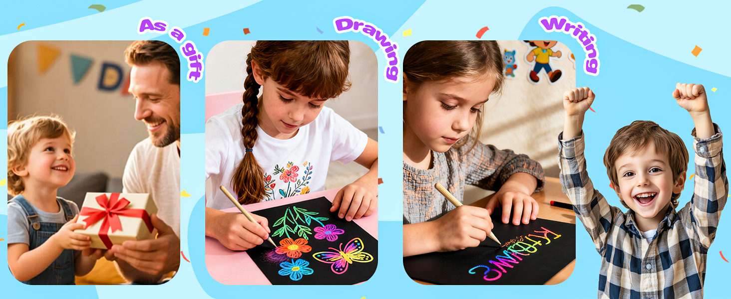Cityrosy Scratch Art Paper Rainbow
