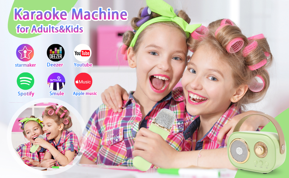 kareokee machine with bluetooth and wireless microphone for adults 