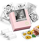 ETIKEZ Sticker Printer, PM290C Portable Mini Printer, Inkless Bluetooth Sticker Maker with 3 Roll...