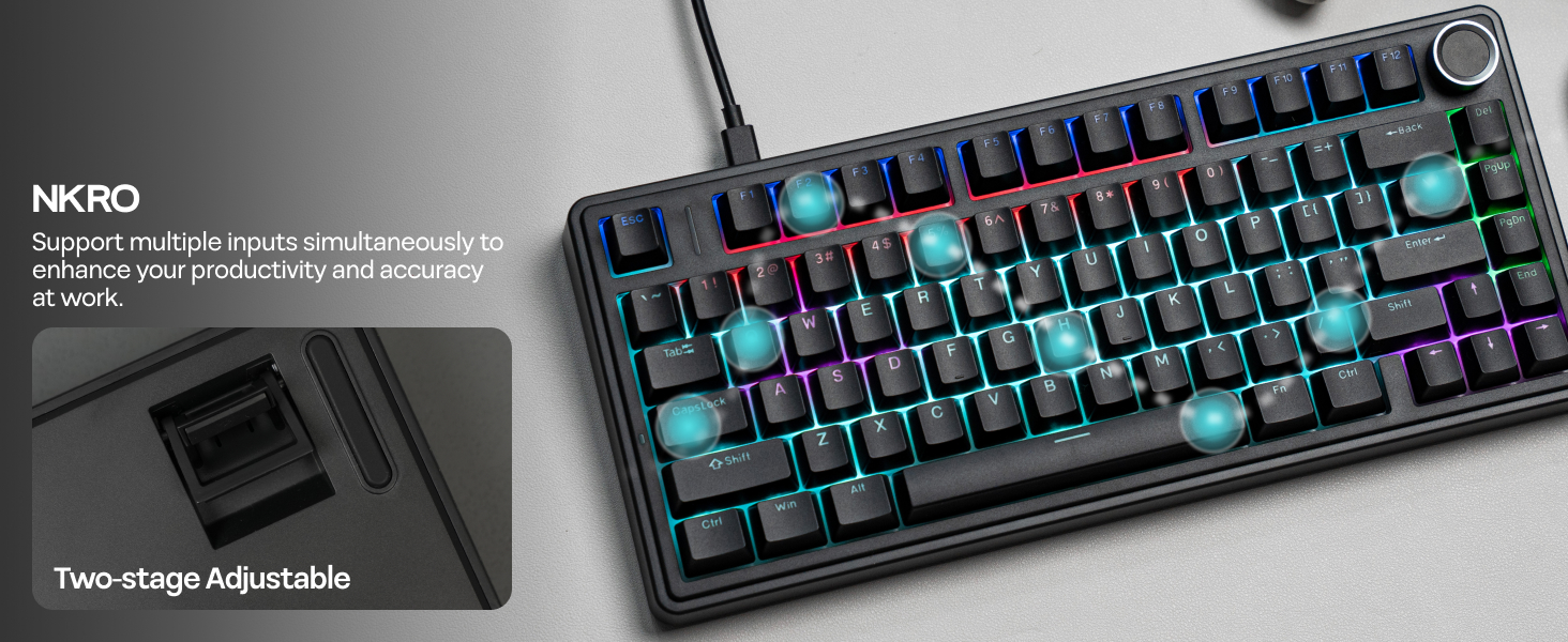 75% Gaming Keyboard with Knob