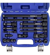 WORKPRO 18-Piece Drive Tool Accessory Set, Includes Socket Adapters, Extensions, Universal Joints...