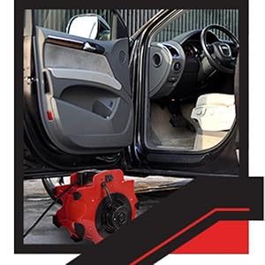 Image of jet dry blower car drying, soplador de aire, carpet dryer floor blower fan.