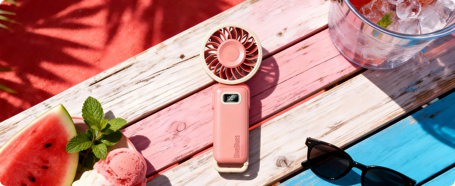 pink fan portable