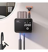 Bathroom Toothbrush Holders-2 Slots 1 Cup,Electric Toothbrush Holder with Constant Temperature Dr...